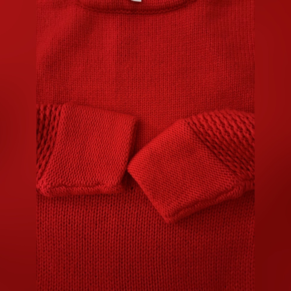 Helmut Lang Sweater Red Chunky Wool Opacity Intarsia Sweater size Small - Picture 10 of 13